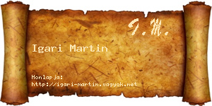 Igari Martin névjegykártya